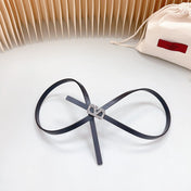 VL Belt 8mm Buckle Silver Diamond Leather Black