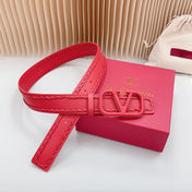 Vlogo Red Leather Buckle 40mm Red