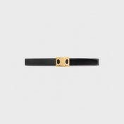 CL MEDIUM 25 MM REVERSIBLE FRAMED TRIOMPHE BELT BLACK AND BRONZE BROWN CALFSKIN GOLD HARDWARE