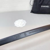CC BELT 20 MM IN WHITE SMOOTH CALFSKIN SILVER HARDWARE ATTACH RHINSTONE