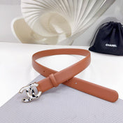 CC 30MM BELT IN TIGER ORANGE SHINNY CALFSKIN WHITE LOGO
