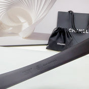 CC 30MM BELT IN BLACK SMOOTH CALFSKIN METAL HARDWARE