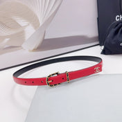 CC BELT 20 MM IN CHERRY RED MIX BLACK CALFSKIN GOLD HARDWARE