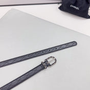 CC BELT 20 MM IN BLACK CALFSKIN SILVER HARDWARE