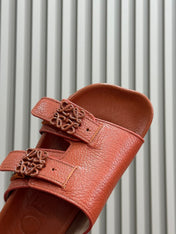 LOEWE 26S EASE SLIDE IN ORANGE CALFSKIN