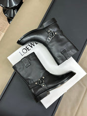 LW CAMPO BIKER BOOT BLACK CALFSKIN