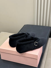 ALAIA 25S BALLET FLATS IN BLACK VELVET