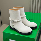 BOTTEGA VENETA 26S ANKLE BOOTS IN LIGHT GREY SUEDE