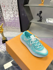 LV 26S SKATE SNEAKERS IN TIFFANY BLUE MESH TRANSLUCENT SOLE