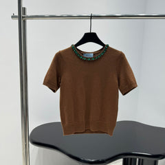 PRADA 25S BEADED CREW NECK SWEATER 314