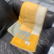 H RIVIERA BLANKET 200 CM IN CLASSIC YELLOW WOOL AND CASHMERE 136855