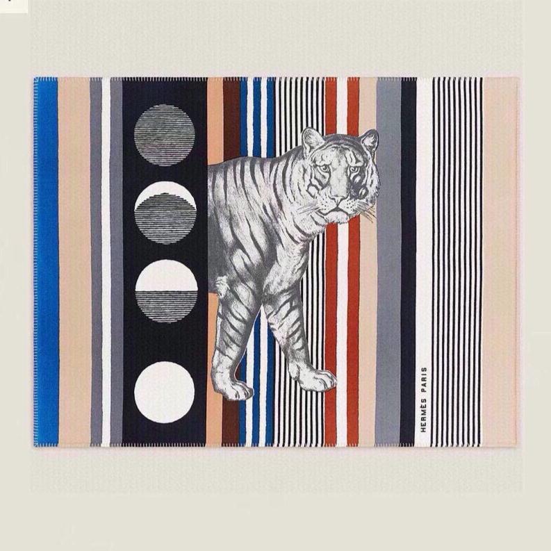 TIGRE BAYADERE BLANKET 170 CM IN COLORFUL CASHMERE 390805