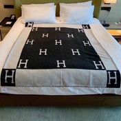 TIGRE BAYADERE BLANAVALON III THROW BLANKET IN BLACK CASHMERE 407142