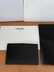 CELINE 25S CARD HOLDER CUIR TRIOMPHE 11 IN BLACK SHINY CALFSKIN