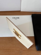 CELINE 25S CARD HOLDER WITH TRIOMPHE LOGO 11 IN NUDE CALFSKIN