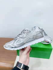 ORBIT SNEAKER IN SILVER TECHNICAL FABRIC AND METALLIC MESH