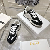 DIOR 25S C'EST DIOR SNEAKER IN WHITE BLACK CALFSKIN AND SUEDE