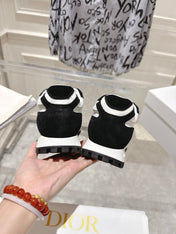 DIOR 25S C'EST DIOR SNEAKER IN WHITE BLACK CALFSKIN AND SUEDE