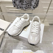DIOR 25S C'EST DIOR SNEAKER IN WHITE LIGHT GRAY CALFSKIN AND SUEDE