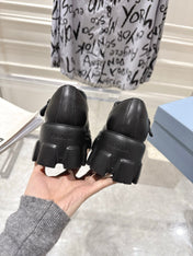 PRADA 26S MARY JANE SHOES 45MM IN BLACK CALFSKIN