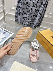 FENDI 26S SNEAKERS IN LIGHT PINK FABRIC AND SUEDE