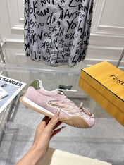FENDI 26S SNEAKERS IN LIGHT PINK FABRIC AND SUEDE