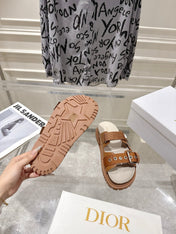 DIOR 26S SLIDES IN BROWN CANVAS