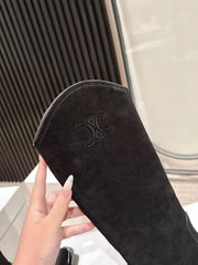 CELINE 25S HIGH BOOTS FOR FALL AND WINTER 45MM IN BLACK SUEDE
