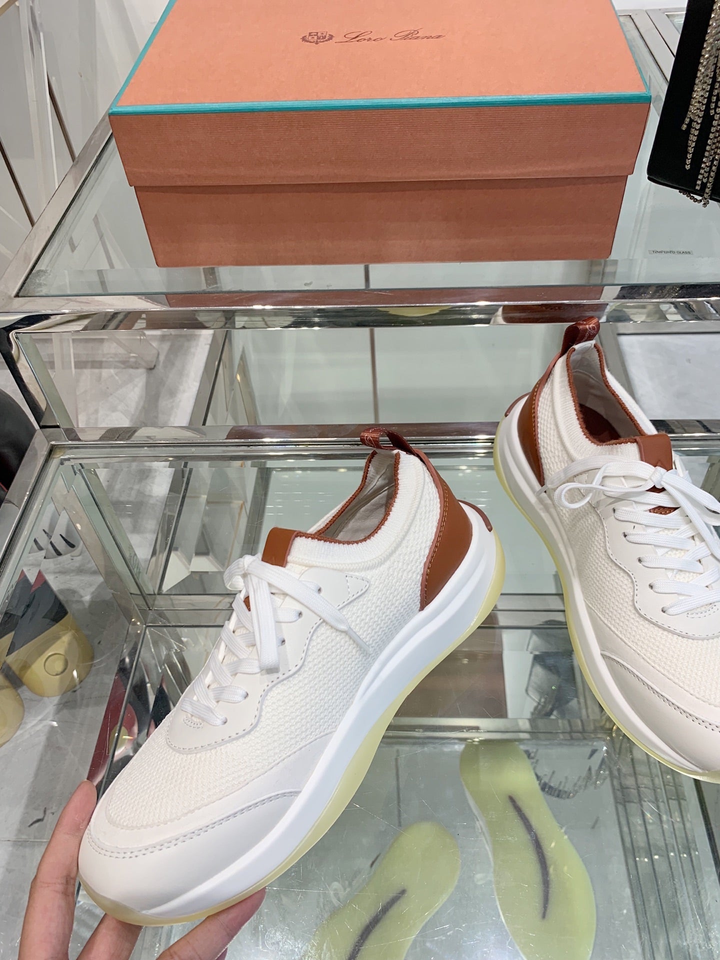 SNEAKER IN WHITE CANVAS MIX SUEDE WITH LAMBSKIN