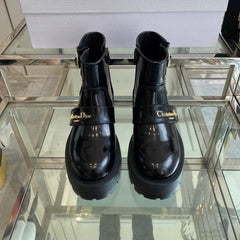 DIOR 25S D-QUEST ANKLE BOOT 35MM IN BLACK GLOSSY CALFSKIN