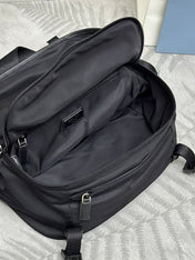 SHOULDER BAG 27 IN BLACK RE-NYLON TRIANGLE LOGO