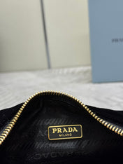 PRADA 25S MINI HOBO BAG 23 IN BLACK VELVET GOLD HARDWARE