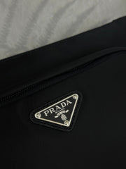 PRADA 25S MEDIUM MESSENGER BAG 35 IN BLACK RE-NYLON AND CALFSKIN