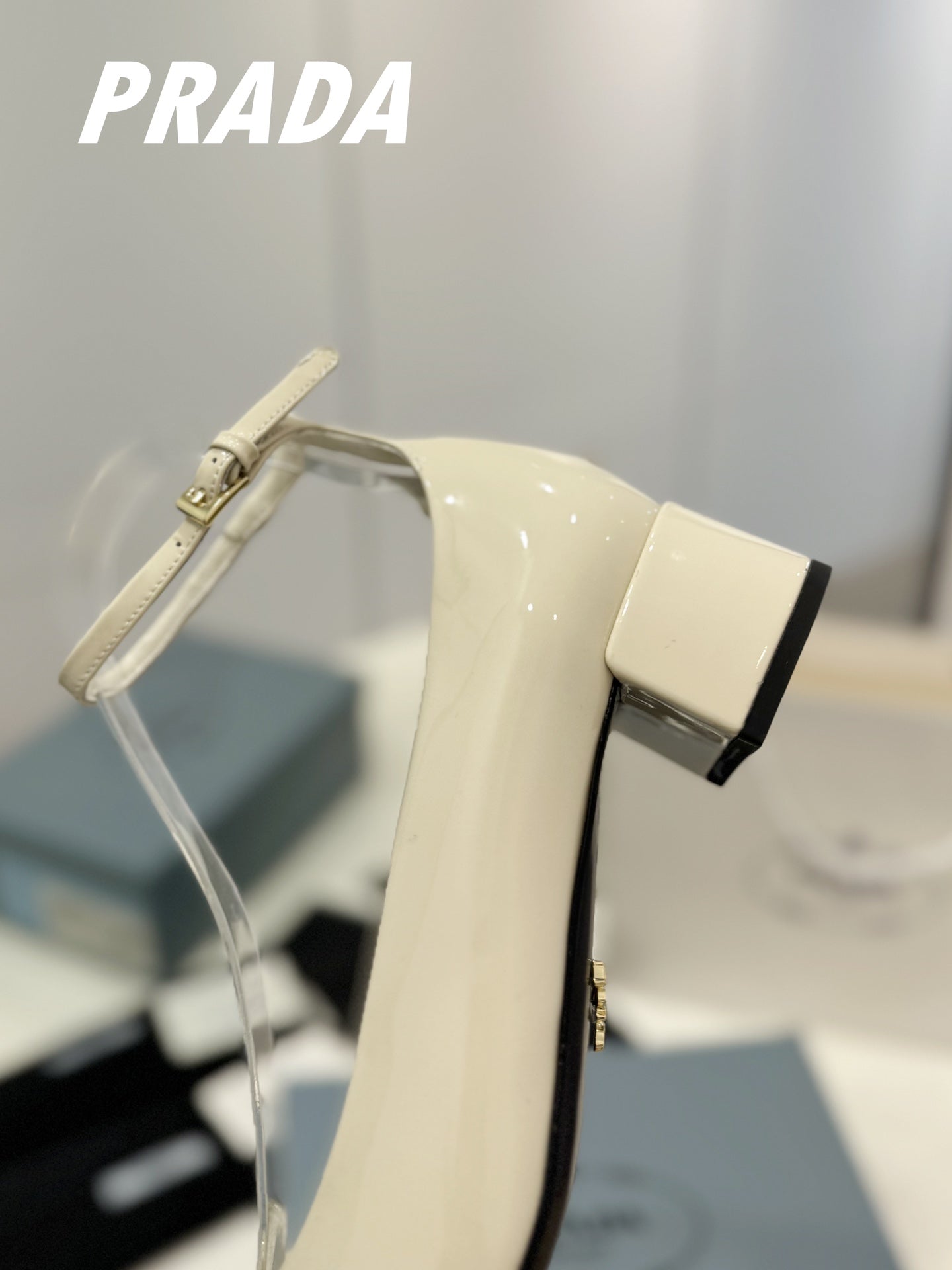 PRA NAPPA MARY JANE PUMPS CREAMY WHITE LAMBSKIN