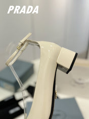 PRA NAPPA MARY JANE PUMPS CREAMY WHITE LAMBSKIN