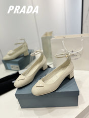 PRA NAPPA MARY JANE PUMPS CREAMY WHITE LAMBSKIN