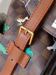 LV 25S CHRISTOPHER BACKPACK 48 IN DARK BROWN CALFSKIN GOLD HARDWARE