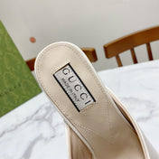 GUCCI 26S HORSEBIT HIGH-HEELED SANDALS 80 MM IN CREAM WHITE GLOSSY CALFSKIN
