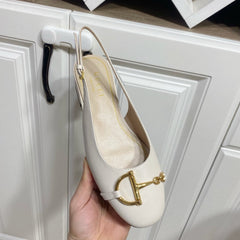GUCCI 26S SLINGBACK FLATS IN CREAM WHITE CALFSKIN
