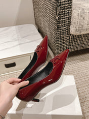 HIGH PUMP 5 CM IN RUBY RED PATENT CALFSKIN