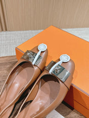 Innocente Slingback Suede Goatskin Brown