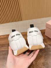 BALLET SHOES IN WHITE LAMBSKIN AND FABRIC ANTI-SLIP RUBBER SOLE