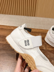 BALLET SHOES IN WHITE LAMBSKIN AND FABRIC ANTI-SLIP RUBBER SOLE