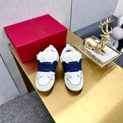 One Stud Sneaker Garavani Calfskin Fabric Blue White