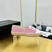 CC SLIP-ON 25S IN PINK AND WHITE FABRIC WITH STRIPED PATTERN