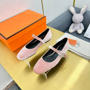 HM BALLET FLATS IN LIGHT PINK SUEDE