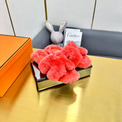 0RAN SHEARLING SANDALS RED PINK