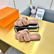 ORAN SHEARLING SANDALS ROSY BROWN