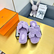 ORAN SHEARLING SANDALS PERIWINKLE PURPLE
