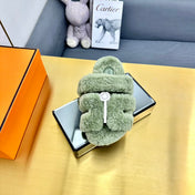 CHYPRE SANDAL IN JADE GREEN SHEARLING